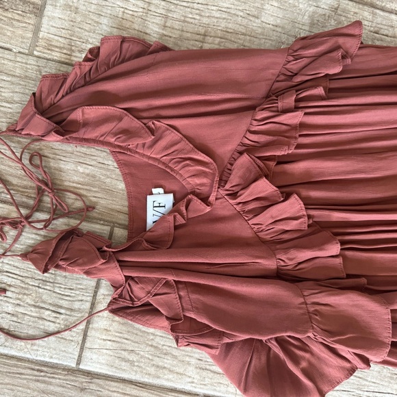 S/W/F Rust Ruffle dress - Picture 4 of 9